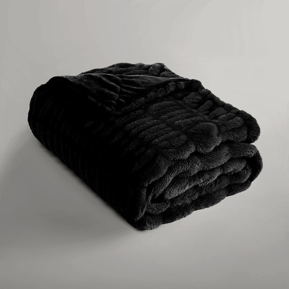 Ardor Clayton Faux Fur Soft Plush Throw Rug 130x170cm Black