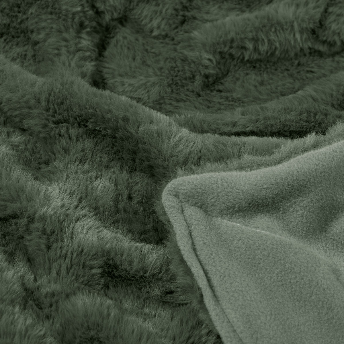 Ardor Clayton Faux Fur Soft Plush Throw Rug 130x170cm Khaki 3