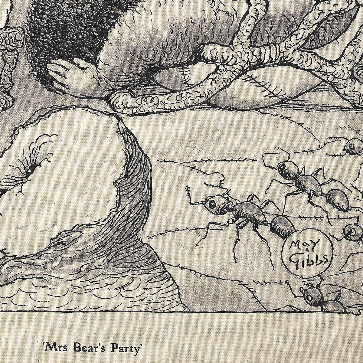 Set of 2 May Gibbs Mrs Bear's Party Cotton Heritage Tea Towels 50 x 70 cm 4