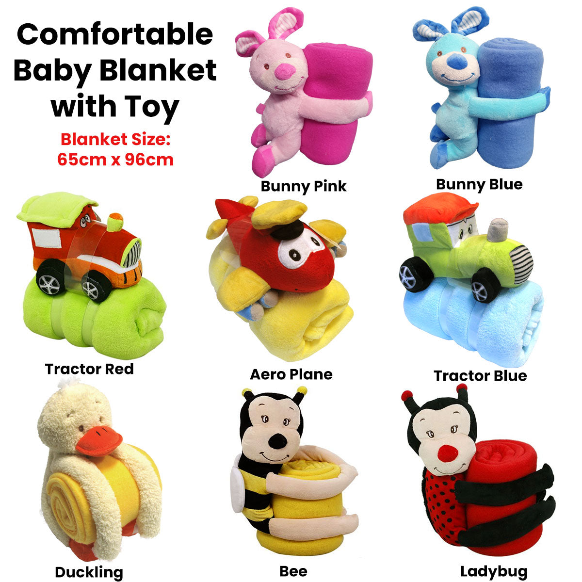 Baby Blue Blanket with Toy Tractor 3