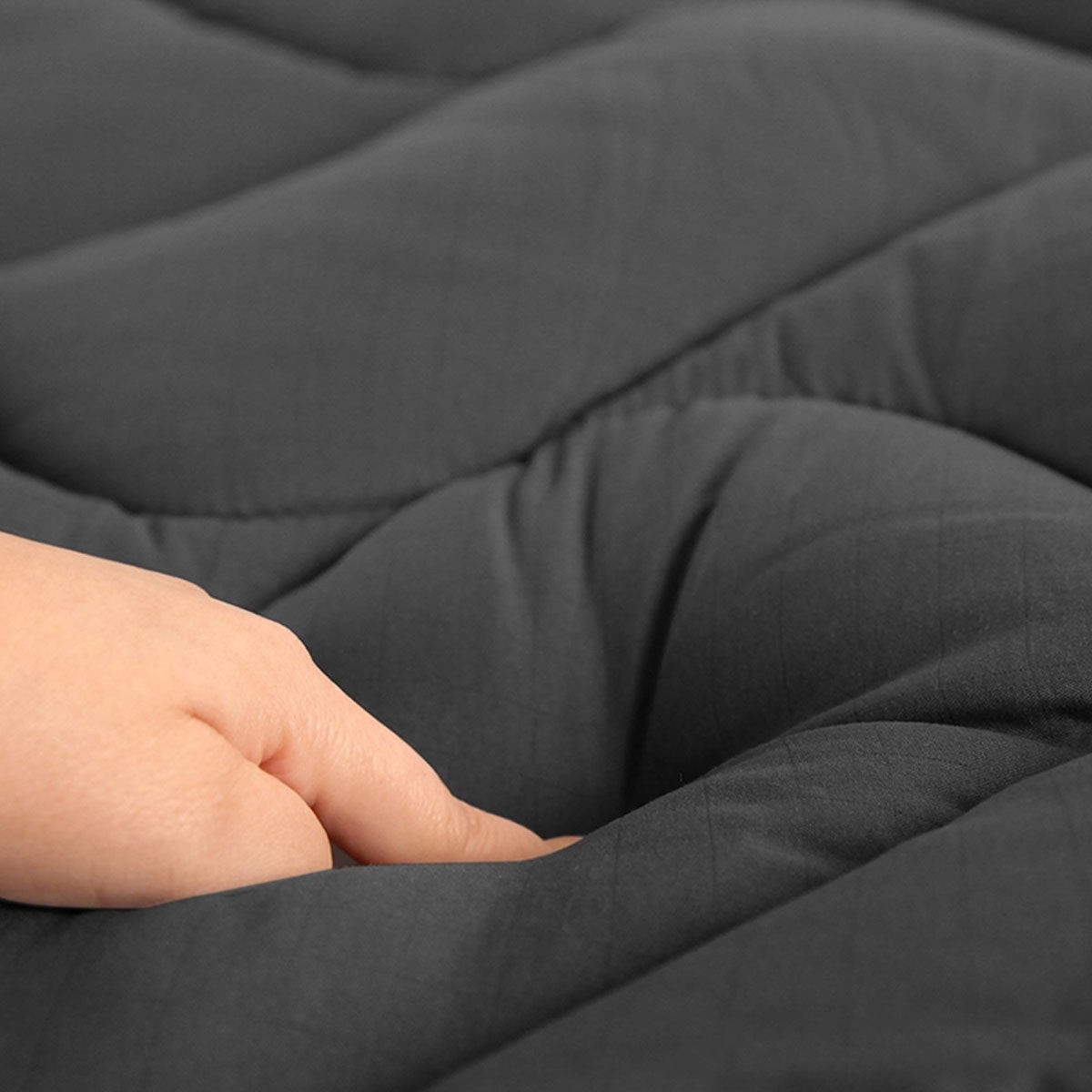 Ramesses 1000GSM Charcoal Mattress Topper Double 3