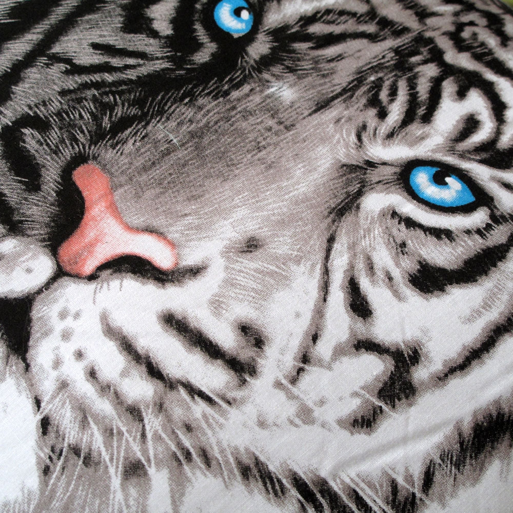 Just Home Blue Eyes Stripes Tiger Square Filled Cushion 3