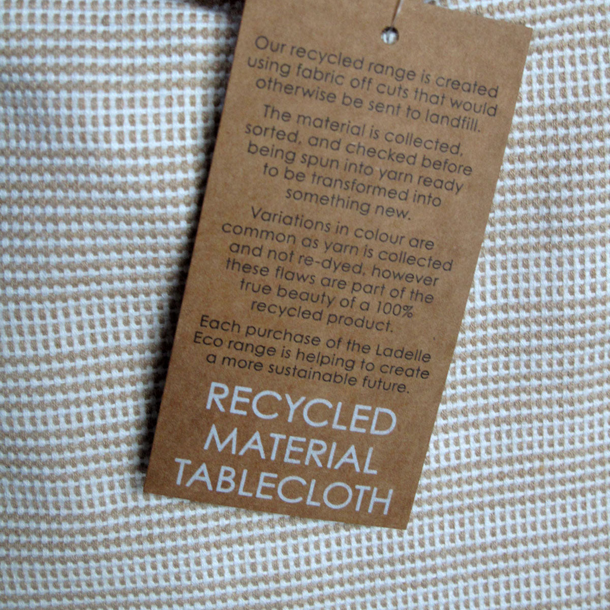 Ladelle Beige Eco Cotton Rich Tablecloth 150 x 225 cm 3