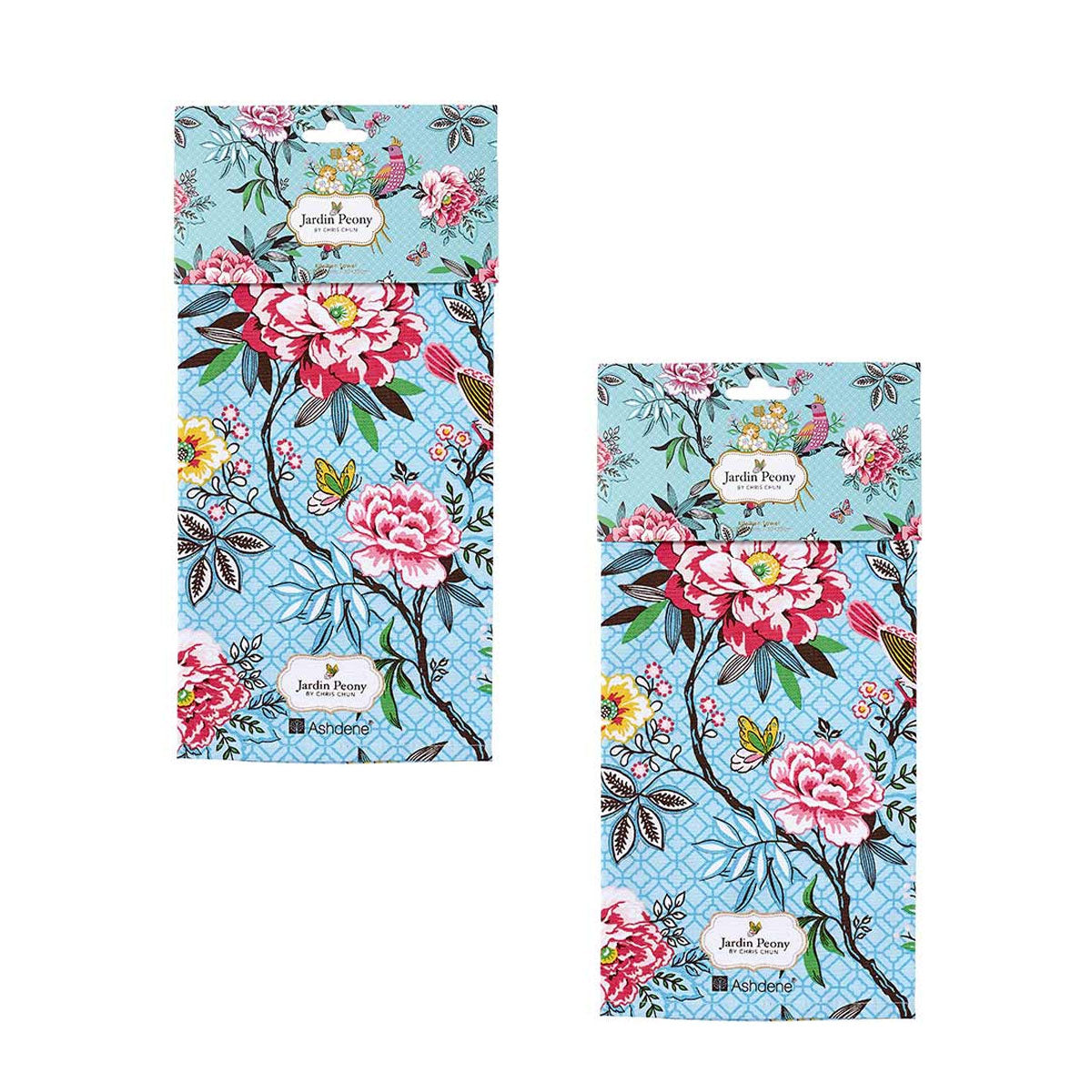 Set of 2 Jardin Peony Cotton Kitchen Tea Towels 50 x 70 cm 3
