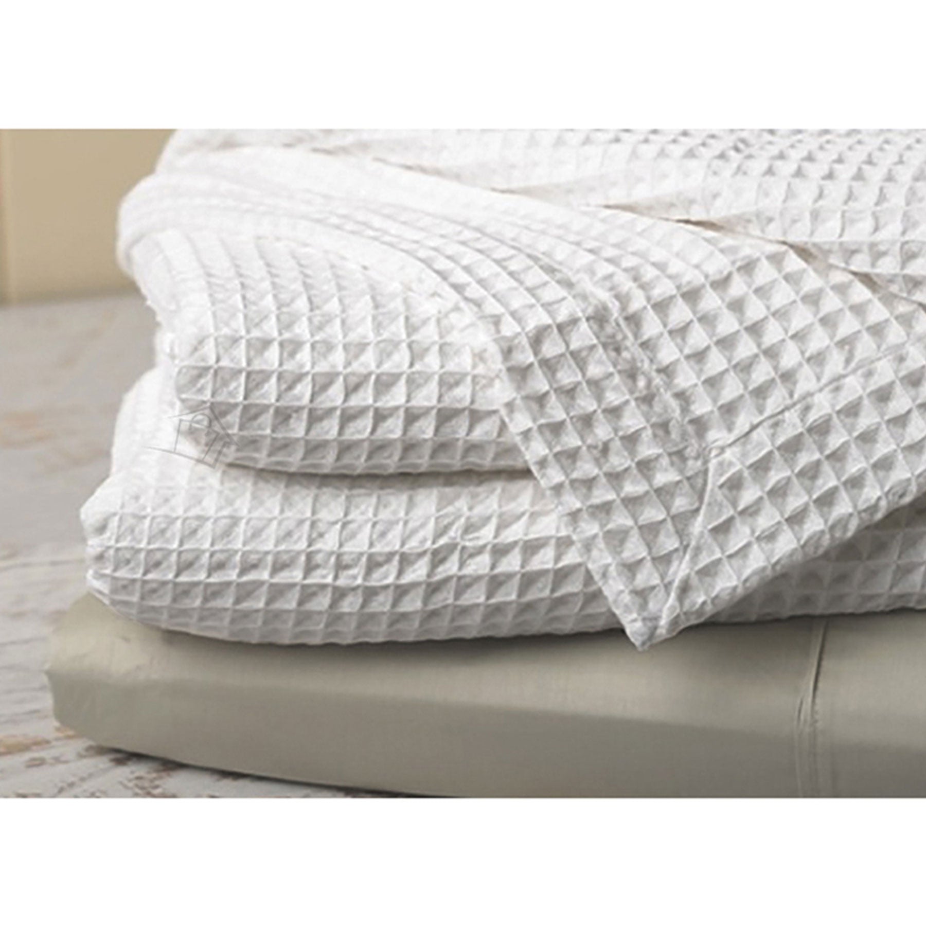 Jenny Mclean Ardent Premium Super Soft Cotton Waffle Blanket White Queen 3