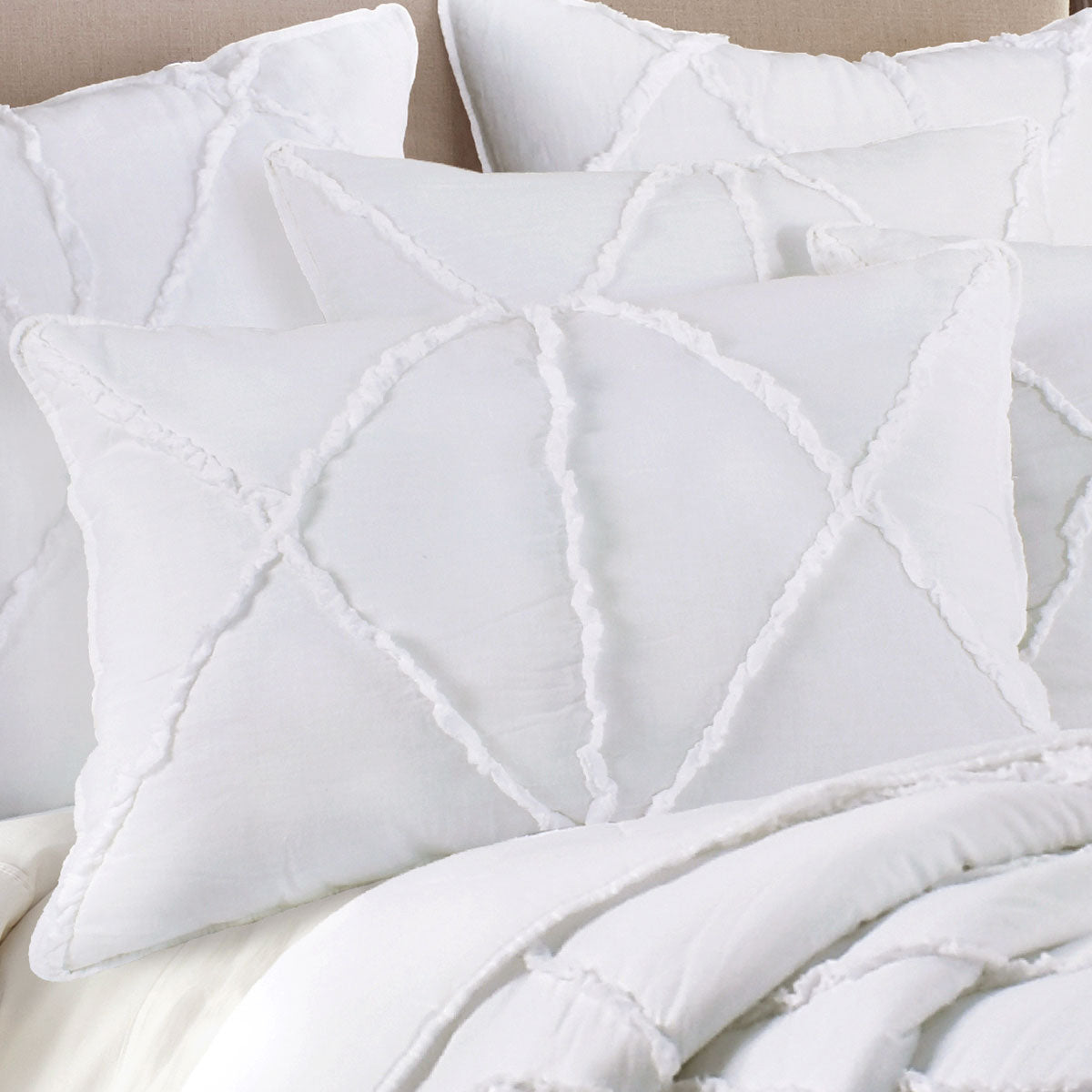 Jenny Mclean Bobby Ruffle White 3 Piece Coverlet Set Super King 3