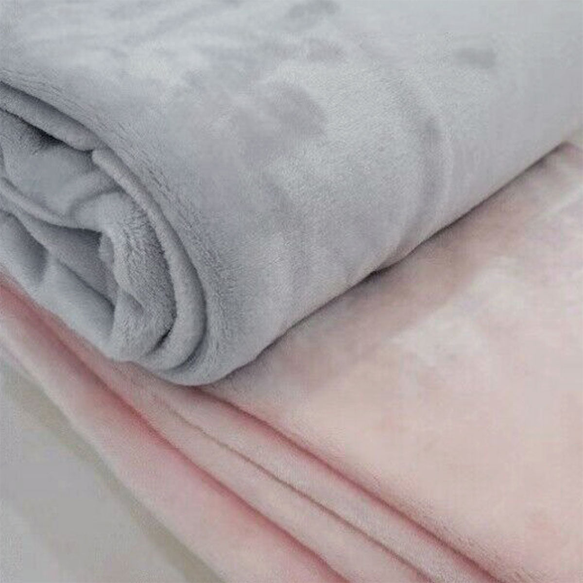Super Soft Micro Flannel Plush Blanket Single 150 x 220 cm Grey 3