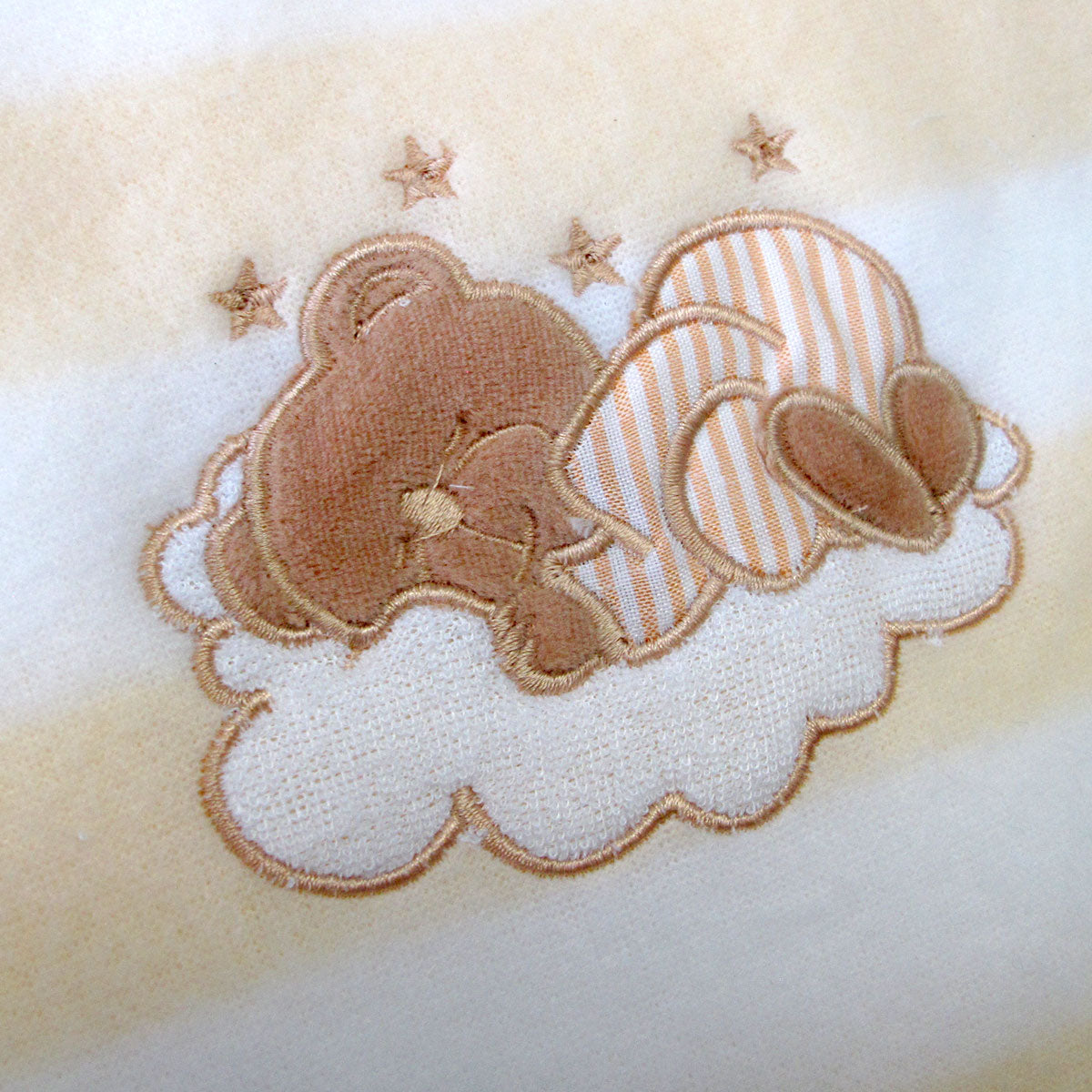 Living Home for Baby Girls Flowers and Bear Pack of 3 Embroidered Polar fleece Stripe Cot Blankets 100 x 140cm 5