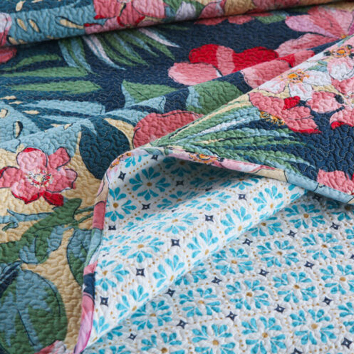 100% Cotton Lightly Quilted Coverlet Set Samoana Queen 230 x 250 cm 3