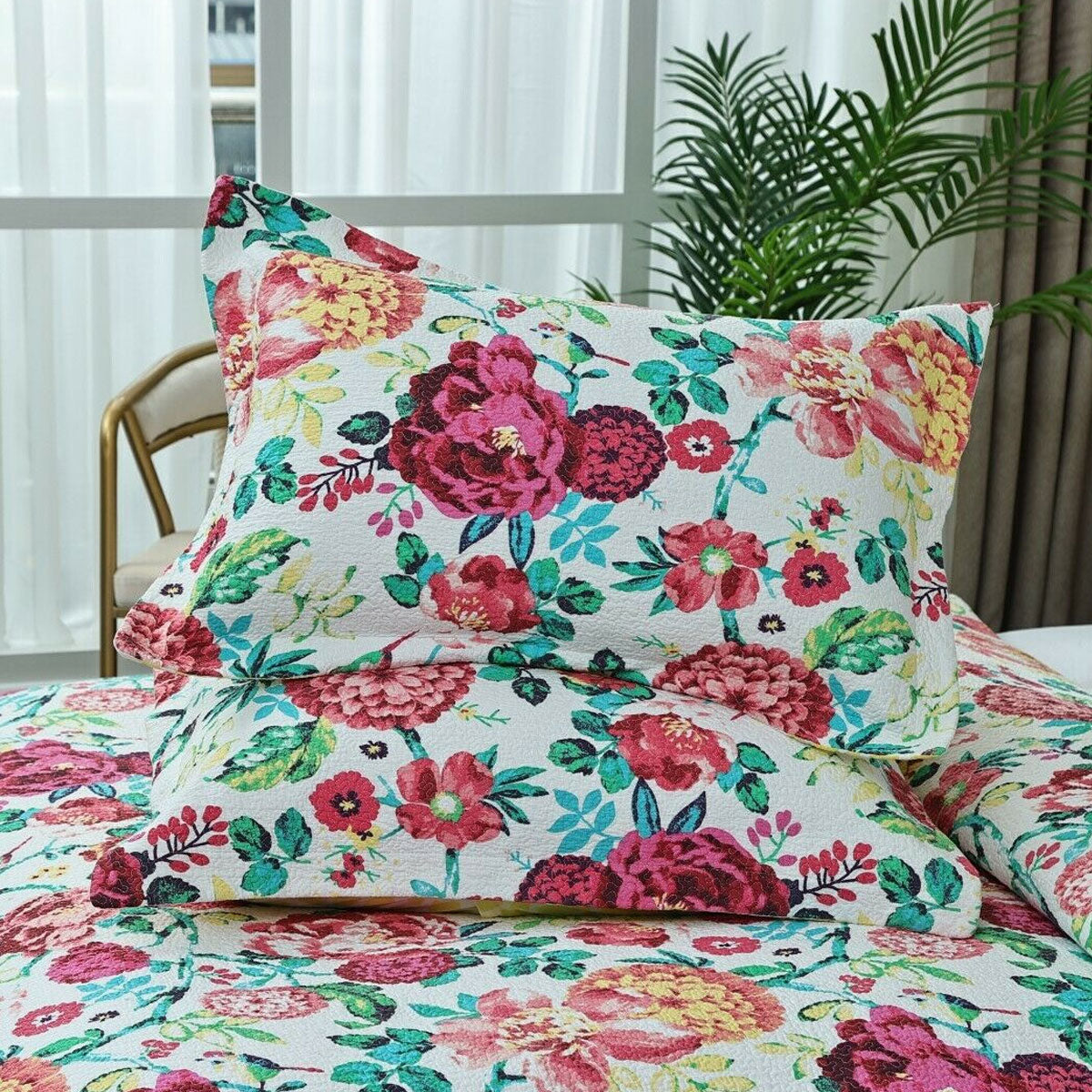 100% Cotton Lightly Quilted Coverlet Set Tongan Queen 230 x 250 cm 3