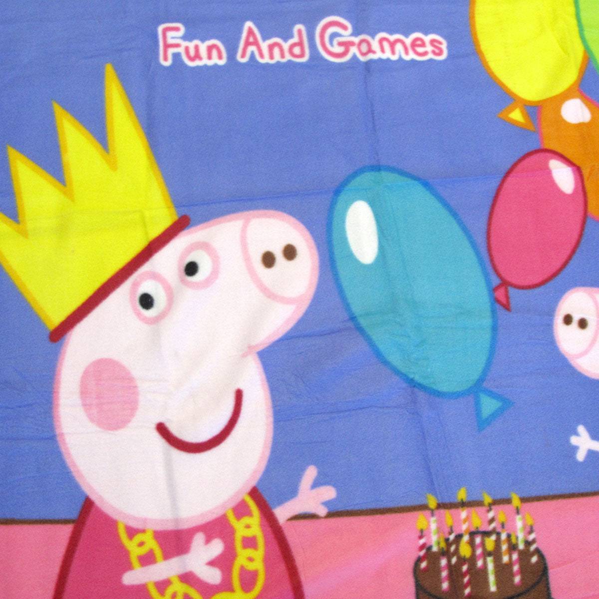 Peppa Pig Birthday Party Printed Polar Fleece Throw Rug 130 x 160 cm 3