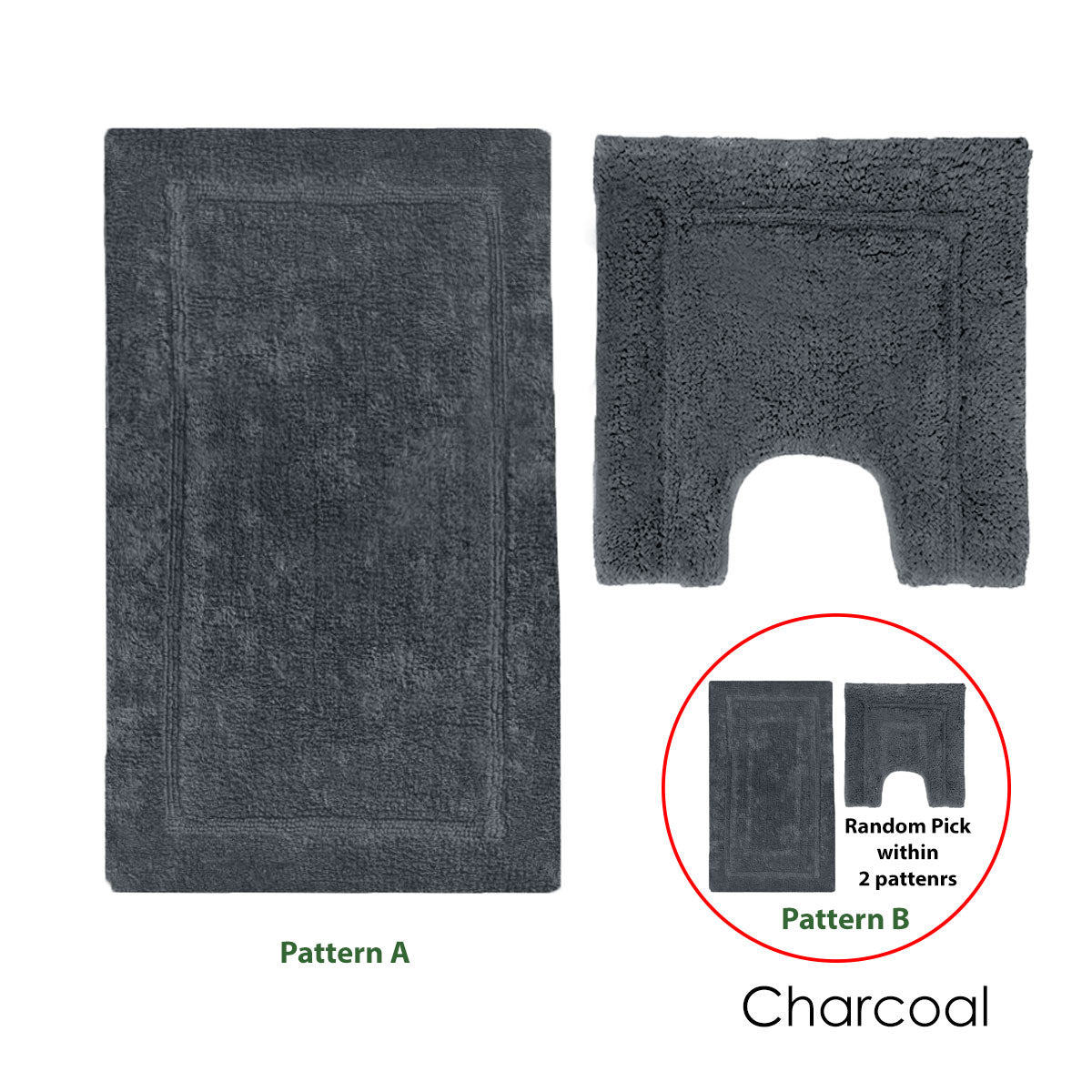 2200GSM 2 Pce Axel 100% Cotton Bath Mat Set Charcoal 3