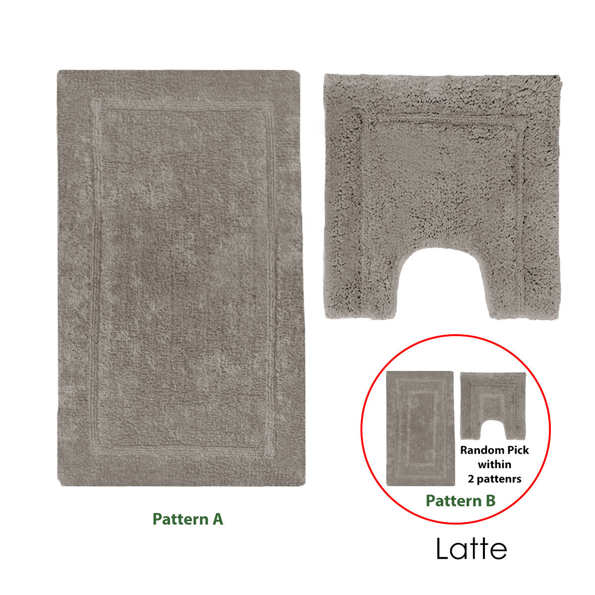 2200GSM 2 Pce Axel 100% Cotton Bath Mat Set Latte 3