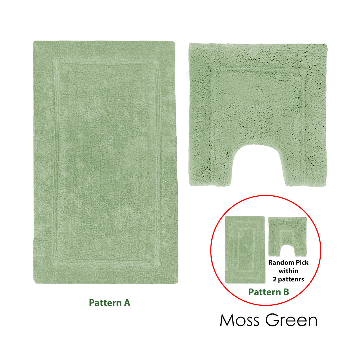 2200GSM 2 Pce Axel 100% Cotton Bath Mat Set Moss Green 3