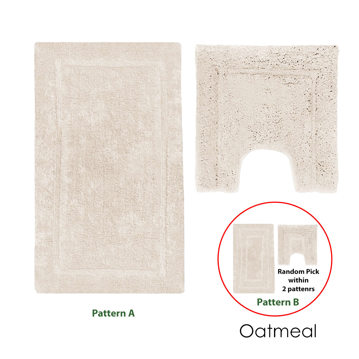 2200GSM 2 Pce Axel 100% Cotton Bath Mat Set Oatmeal 3