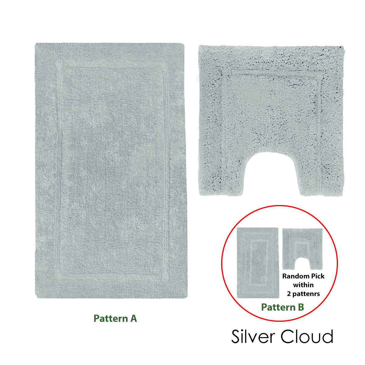2200GSM 2 Pce Axel 100% Cotton Bath Mat Set Silver Cloud 3