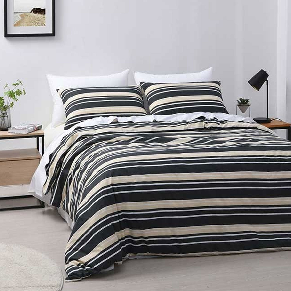 Jason Brighton Charcoal Quilt Cover Set Queen 3