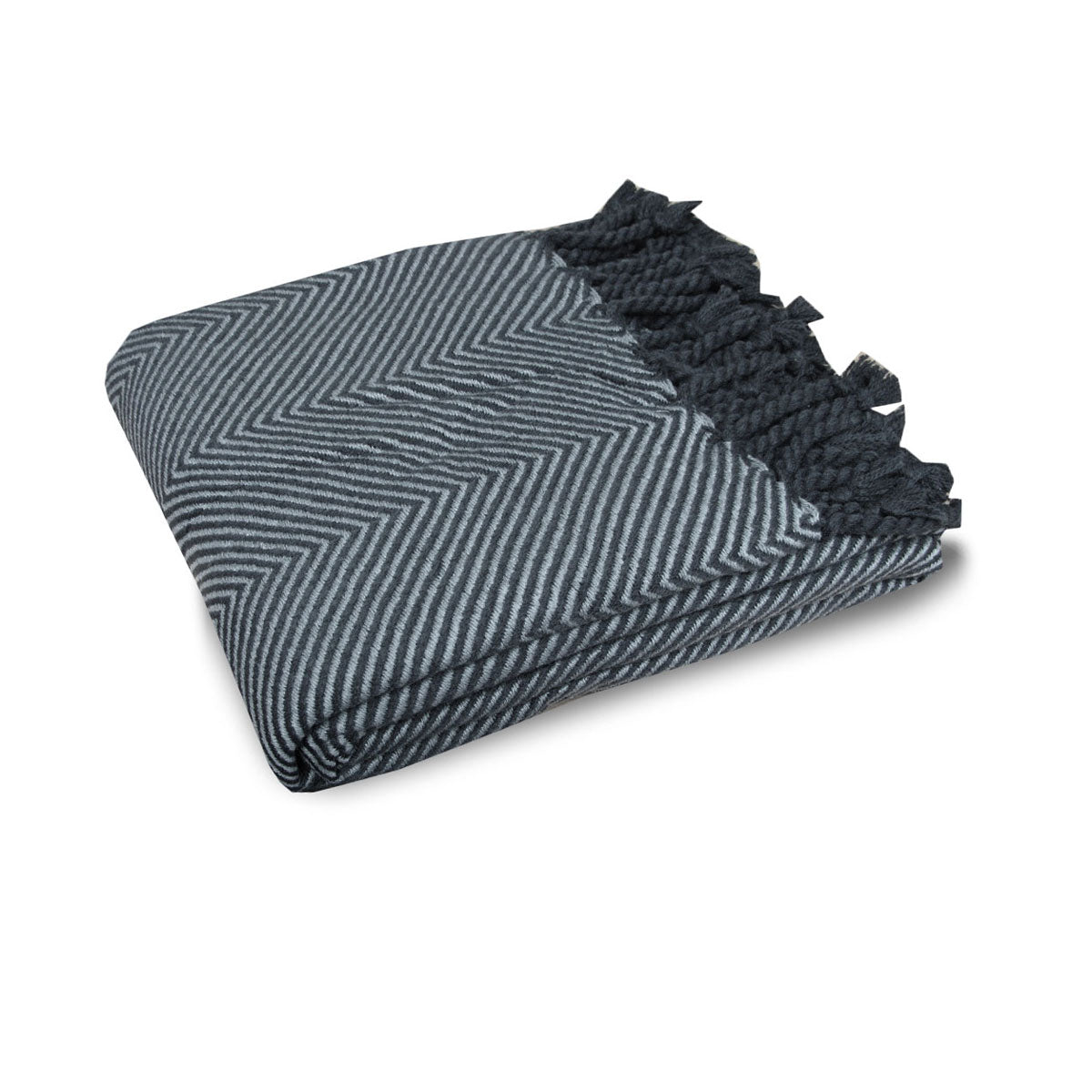 Herringbone Acrylic Throw Charcoal