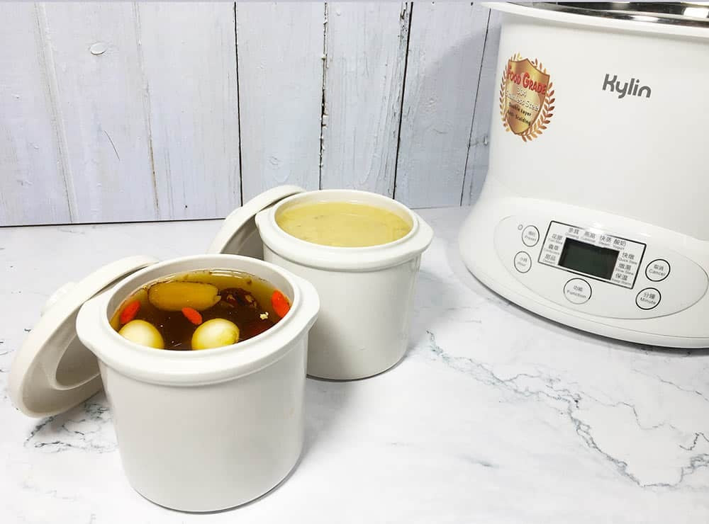 Kylin Electric Slow Cooker Stainless Steel Ceramic Pot Steamer 2.2L With 3 Containers 4