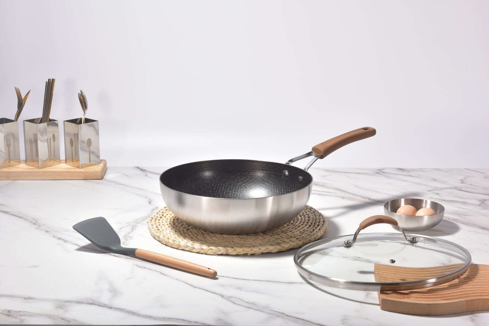 Kylin 3 Layer Stainless Steel Non Stick Noka Wok 30cm 3