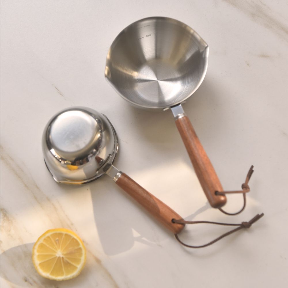 Kylin 304 Stainless Steel Oil Poured Pot With Wood Handle 120ml 3