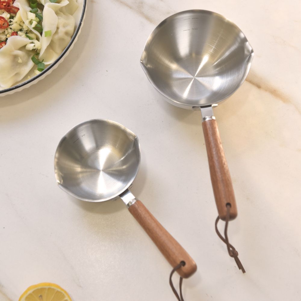 Kylin 304 Stainless Steel Oil Poured Pot With Wood Handle 120ml 5