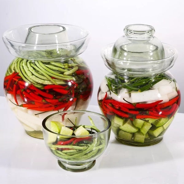 Premium Chinese and Korean Fermentation Pickle Glass Jar Kimchi Sauerkraut Canisters & Jars Medium 5L