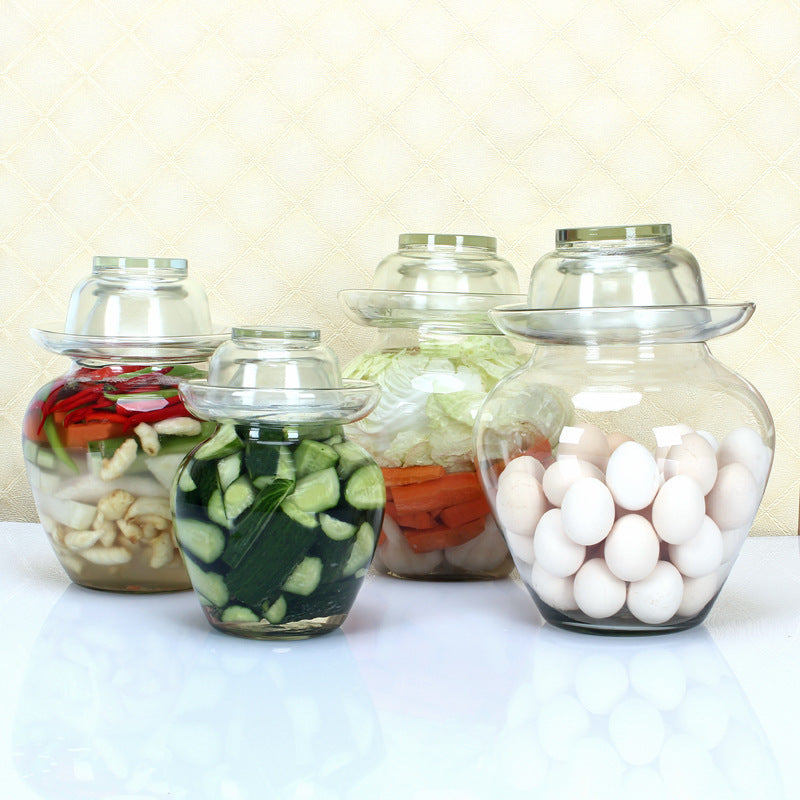 Premium Chinese and Korean Fermentation Pickle Glass Jar Kimchi Sauerkraut Canisters & Jars Large 7.5L 3