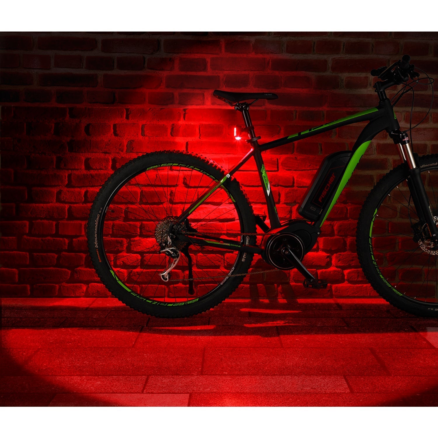 Fischer LED Bike Light Set 30Lux USB with rear floor light 5