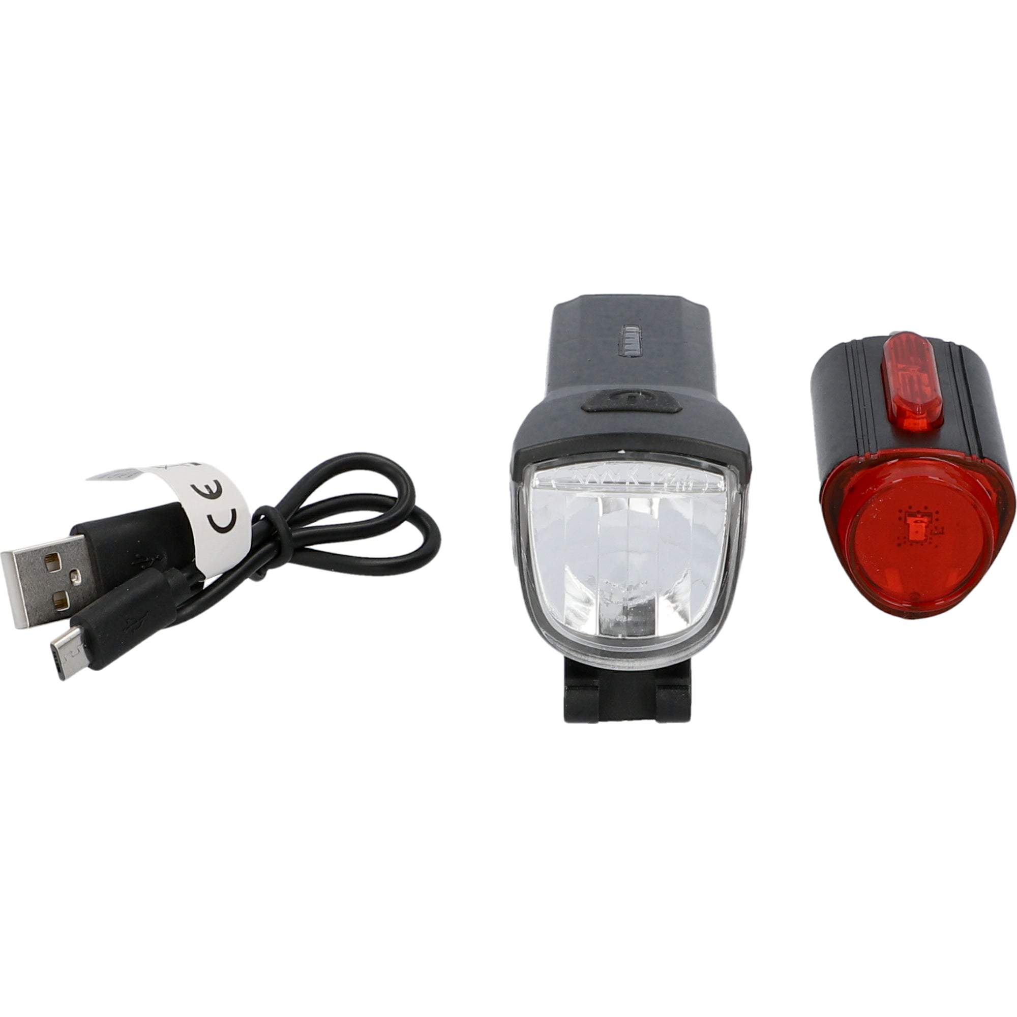 Fischer LED Bike Light Set 30Lux USB with rear floor light 6