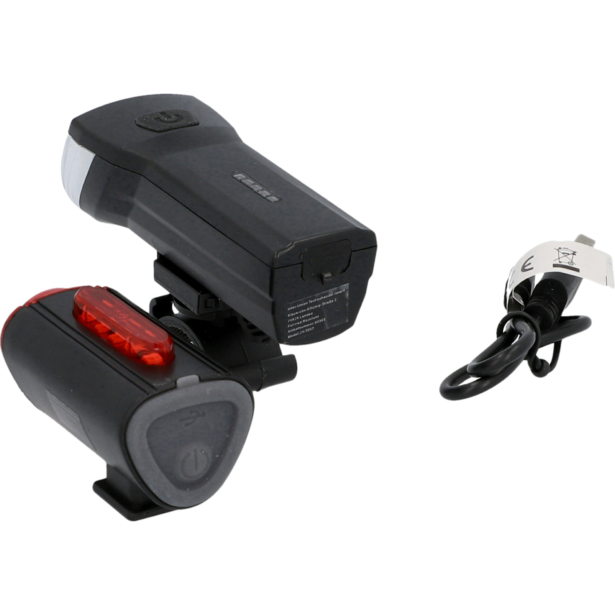 Fischer LED Bike Light Set 30Lux USB with rear floor light 10