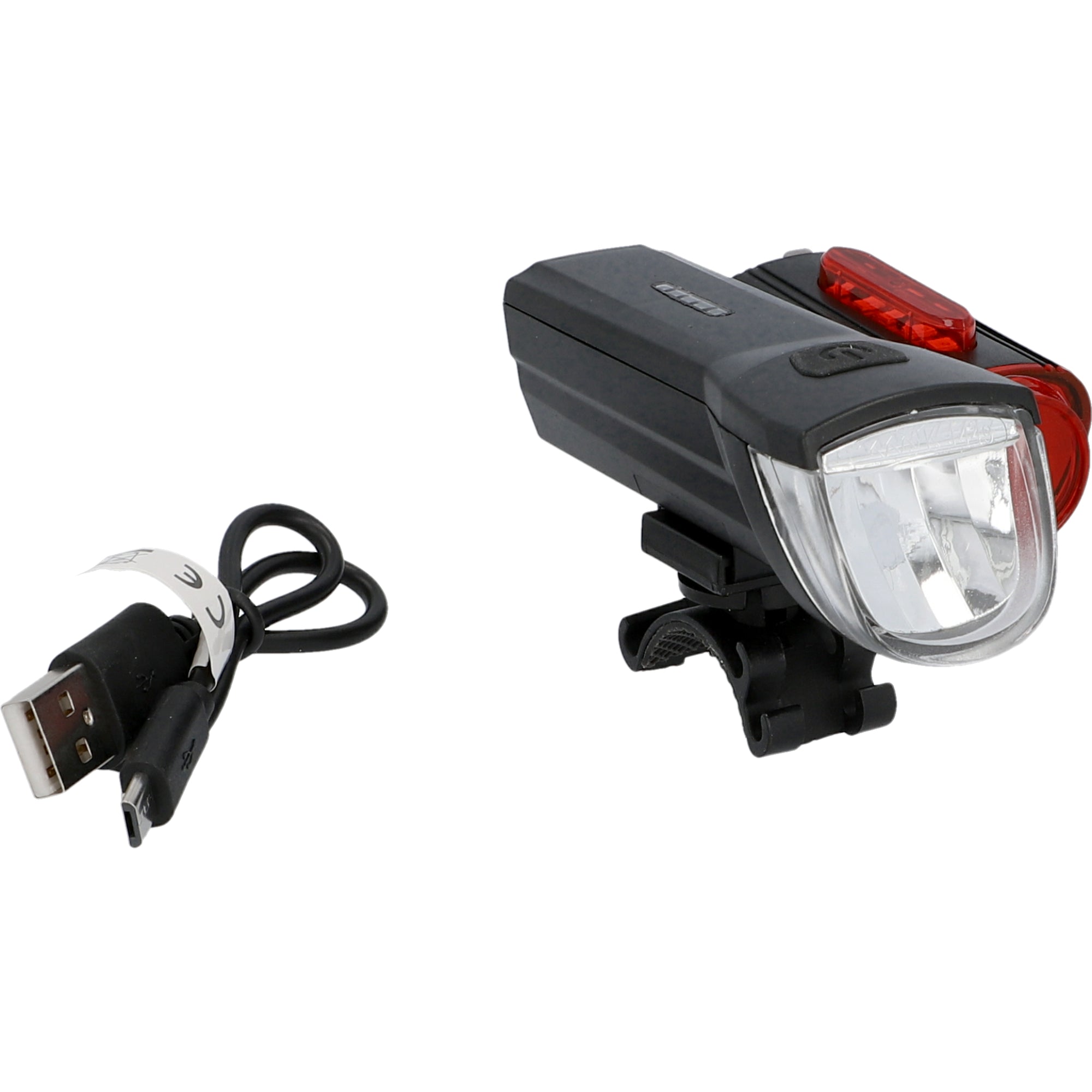 Fischer LED Bike Light Set 30Lux USB with rear floor light 14
