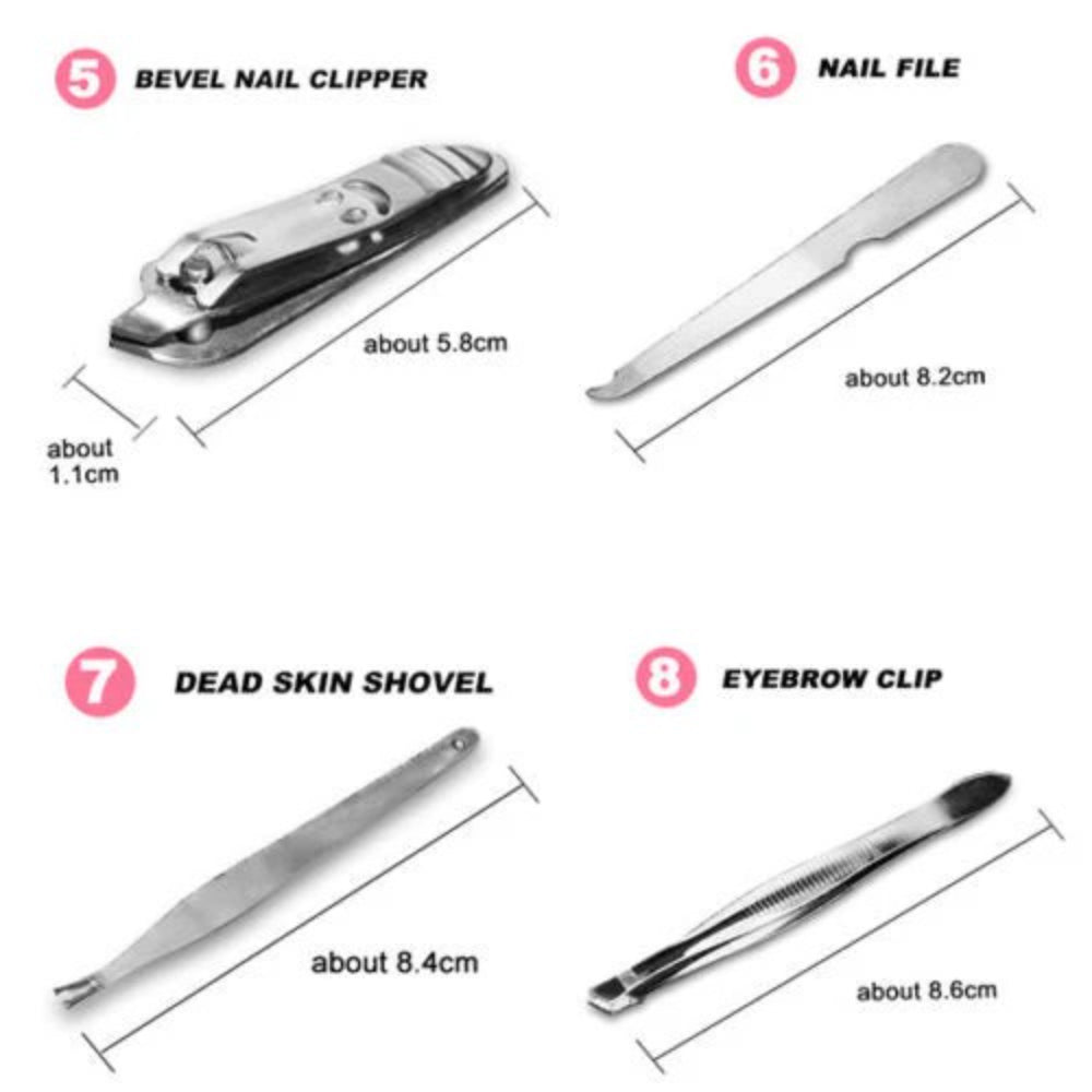 12 Pcs/set Manicure Pedicure Kit Nail Clippers Professional Grooming Kit 5