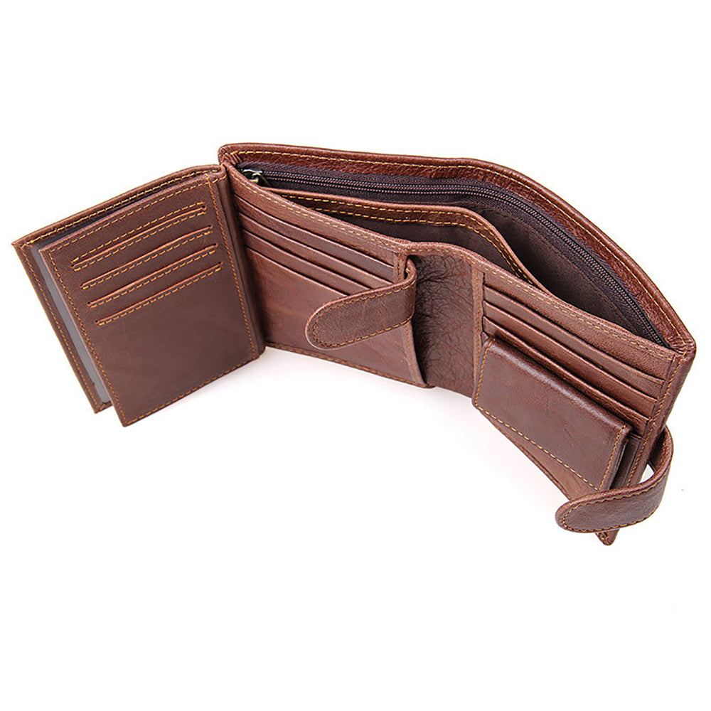 Genuine leather men wallets High-quality Multi card short wallet Men's Cow Leather RFID Card Holder 6