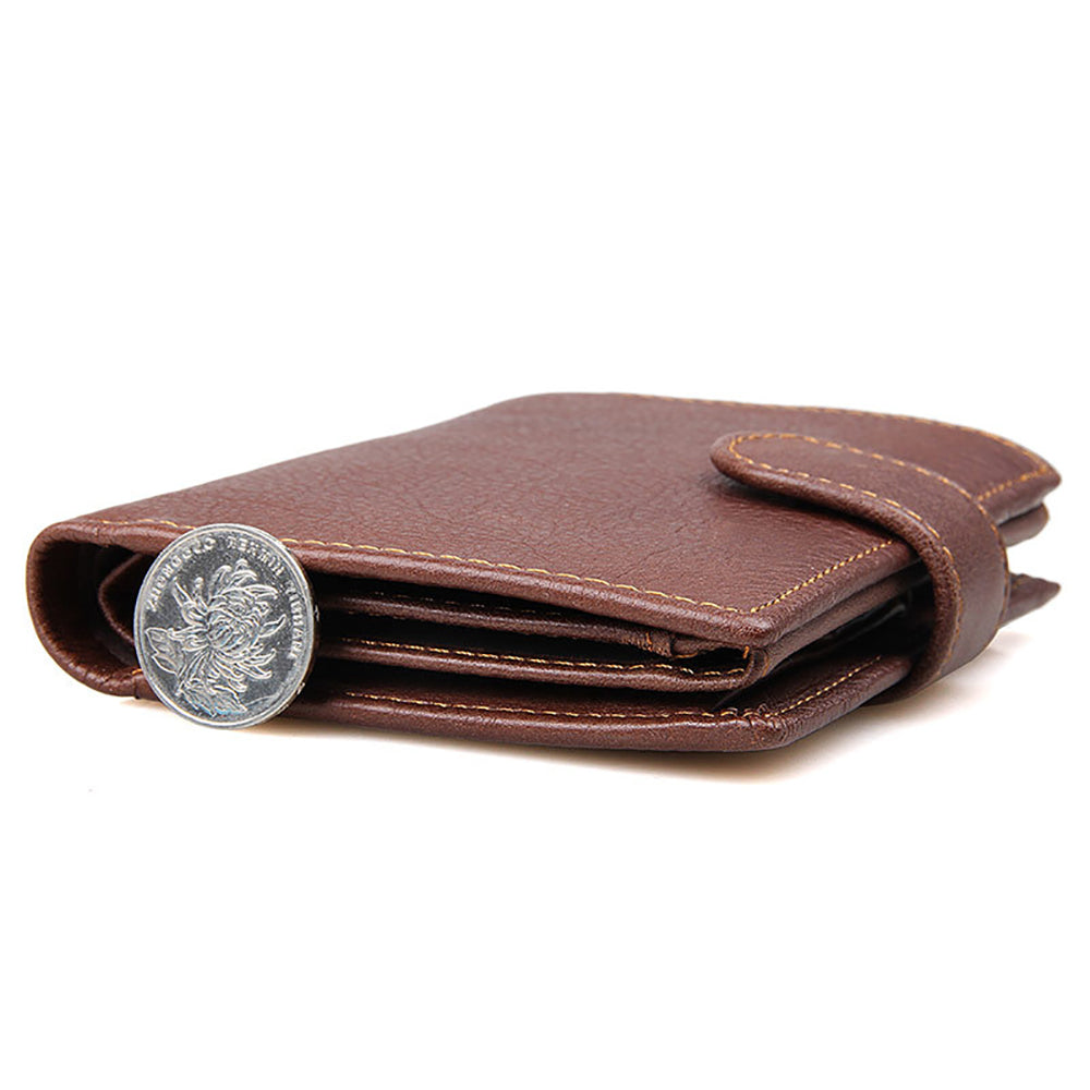 Genuine leather men wallets High-quality Multi card short wallet Men's Cow Leather RFID Card Holder 7