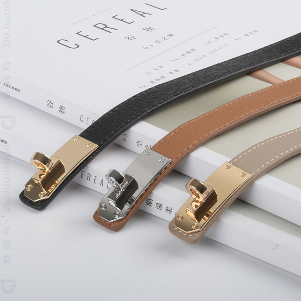Luxury Cow Leather Women Waist Belt Slim Corset Strap Dress Shirt Belt (Caramel) 5