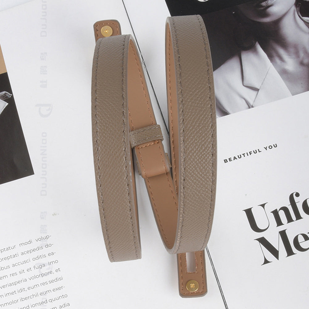 Luxury Cow Leather Women Waist Belt Slim Corset Strap Dress Shirt Belt (Caramel) 6