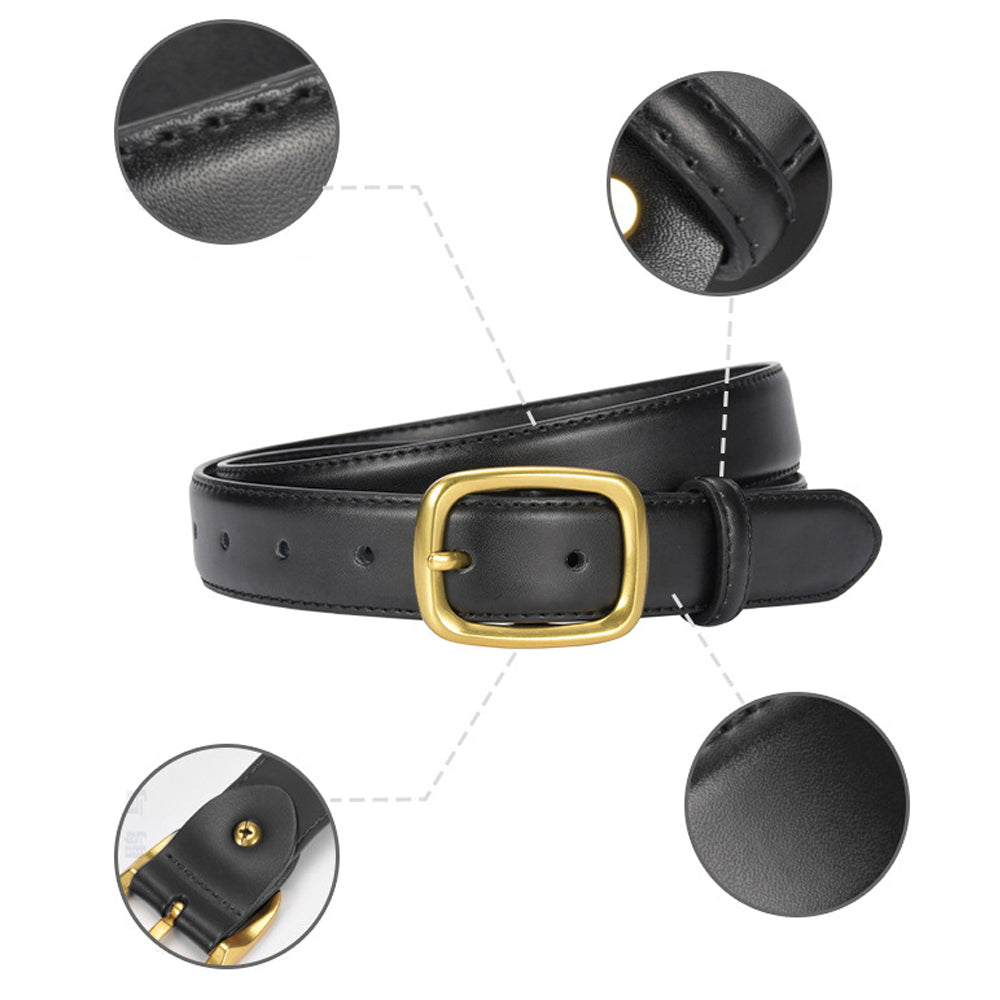 Classic Leather Belts for Women, Joyreap Genuine Leather Womens Belts with Gold Buckle (Brown) 4