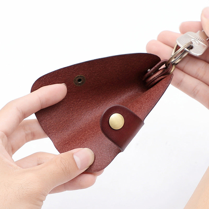Genuine Leather Wallet Purse Bag Case Holder Key Ring Pouch Bag Safe Hanger (Burgundy) 5