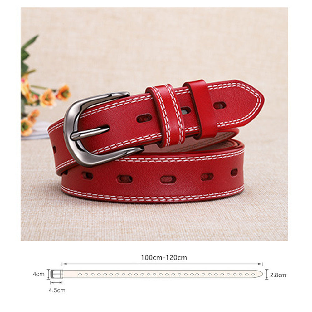 Classic Leather Belts for Women, Joyreap Genuine Leather Womens Belts Alloy Pin Buckle (White) 4