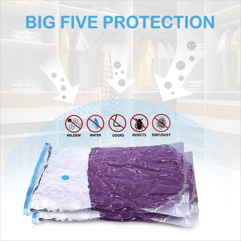 6 Pcs Set Vacuum Storage Bags Space Saver Seal Compressing Various Size with Air Pump(1S+2M+2L+1XL) 3