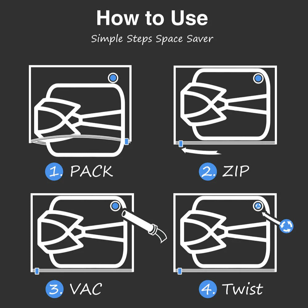 6 Pcs Set Vacuum Storage Bags Space Saver Seal Compressing Various Size with Air Pump(1S+2M+2L+1XL) 4