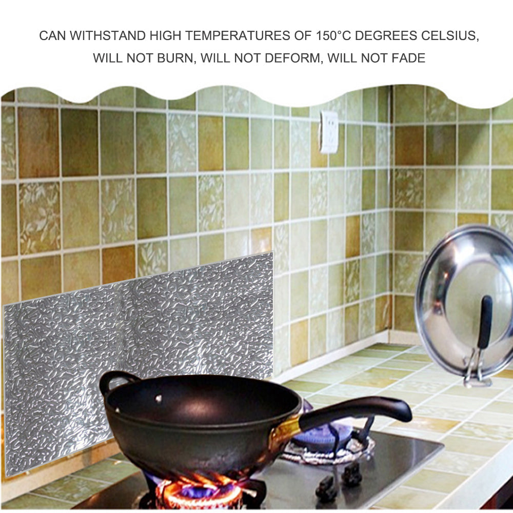 Aluminum Foil Sticker Self Adhesive Oil-proof Waterproof Kitchen Cabinet Wall(40*500cm) 3