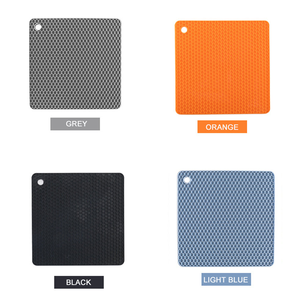 4 Pack Multi Purpose Silicone Insulation Mat Heat-Resistant Dishes Pads(Grey) 8