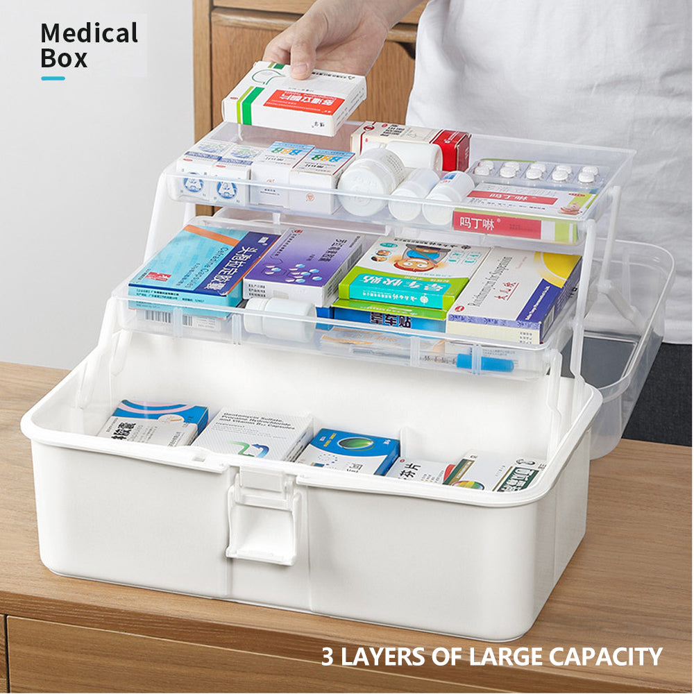 3 Layers Large Portable First Aid Kit Emergency Medical Storage Medicine Organizer 4