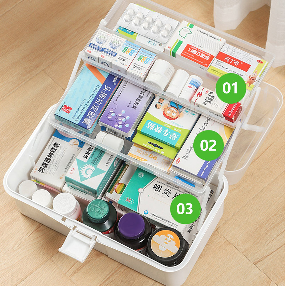 3 Layers Large Portable First Aid Kit Emergency Medical Storage Medicine Organizer 5