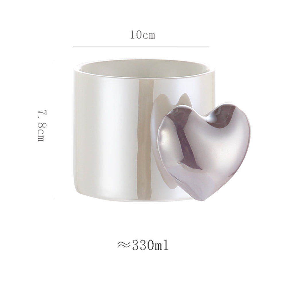 Lovely 3D Heart Love Ceramic Cup Mug Puffy Heart Handle with Gift Box (Purple) 7