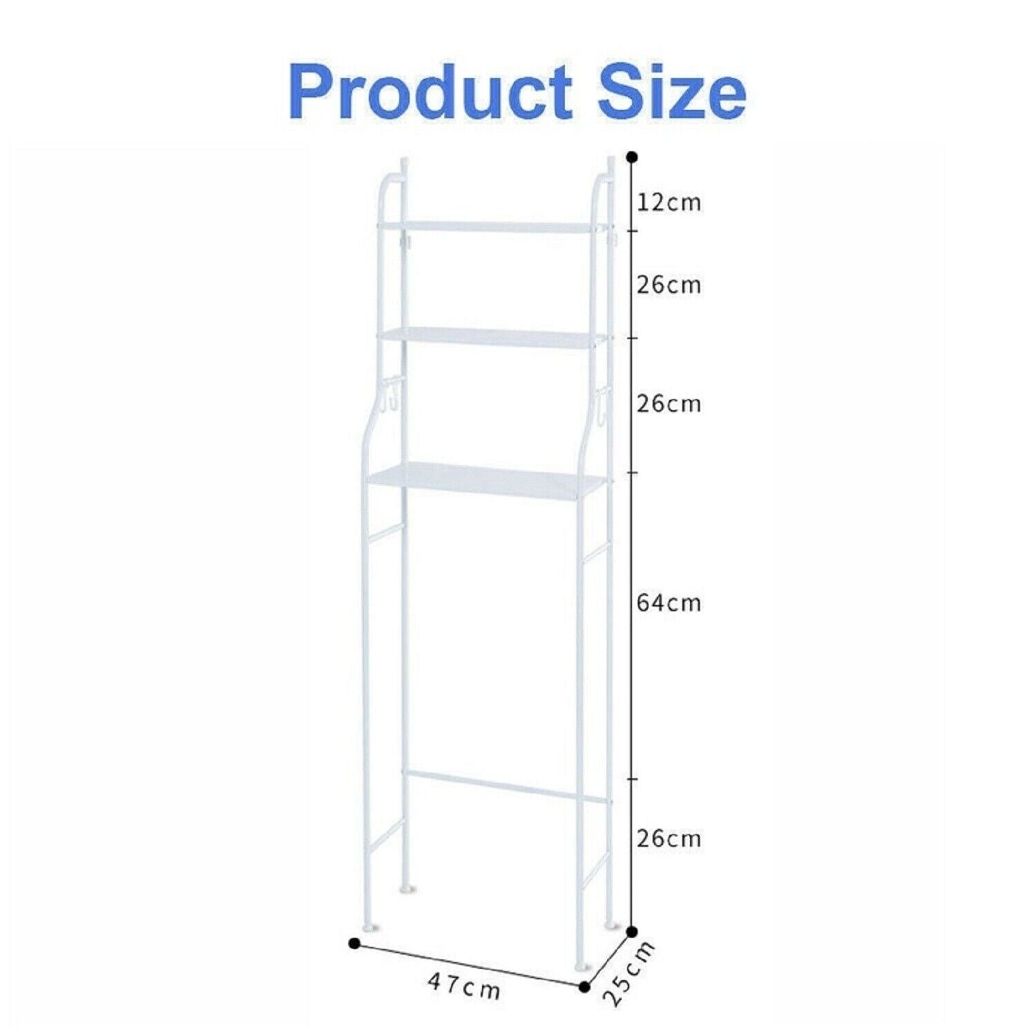 3 Tier Toilet Shelf Rack Over Laundry Bathroom Washing Machine Storage Shelves Stand 7
