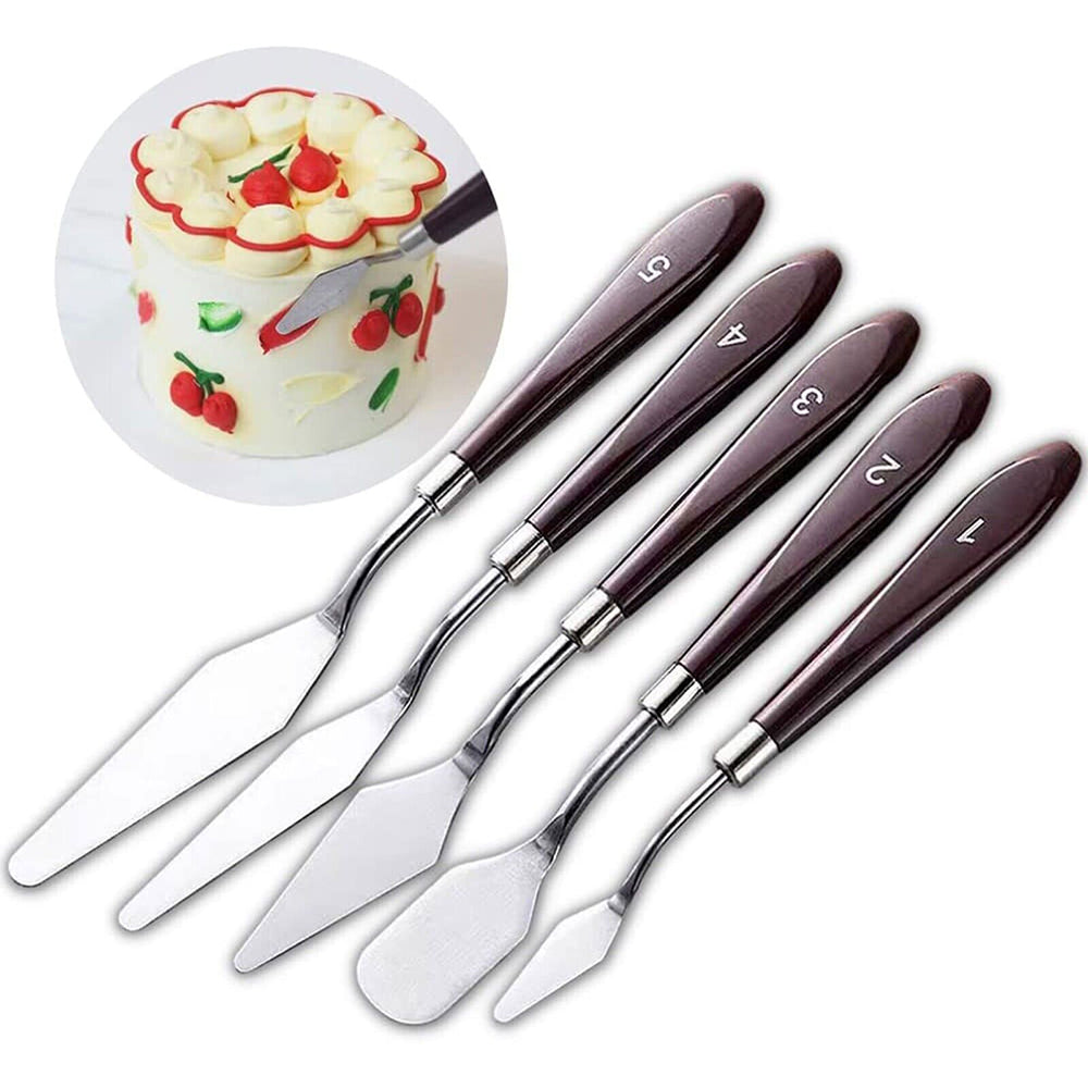 Cake Cream Spatula 5 Pcs/Set Stainless Steel Frosting Spatula Baking Pastry Tools 8