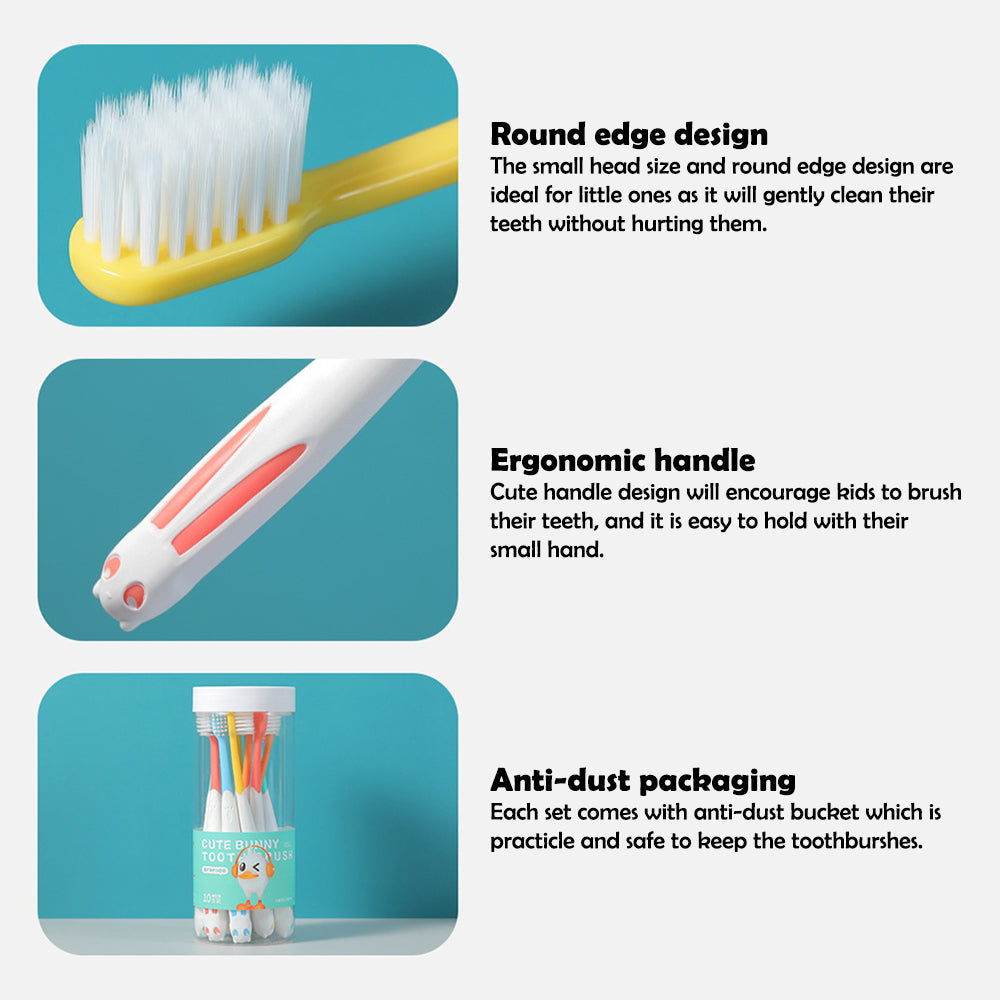 10 Pcs Set Rabbit Shape Super Soft Children's Toothbrushes for 2 to 8 Years 5